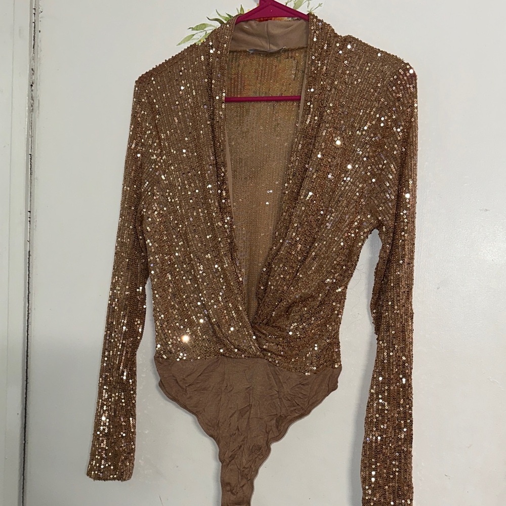 A3 Design Glittering Gold Bodysuit
